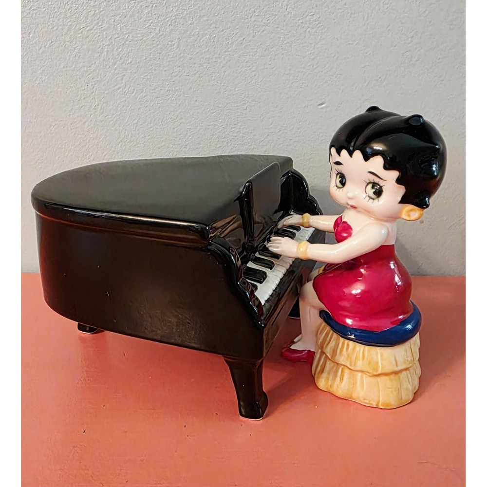 Vintage Vandor Betty Boop Porcelain Piano Music Box - WORKING